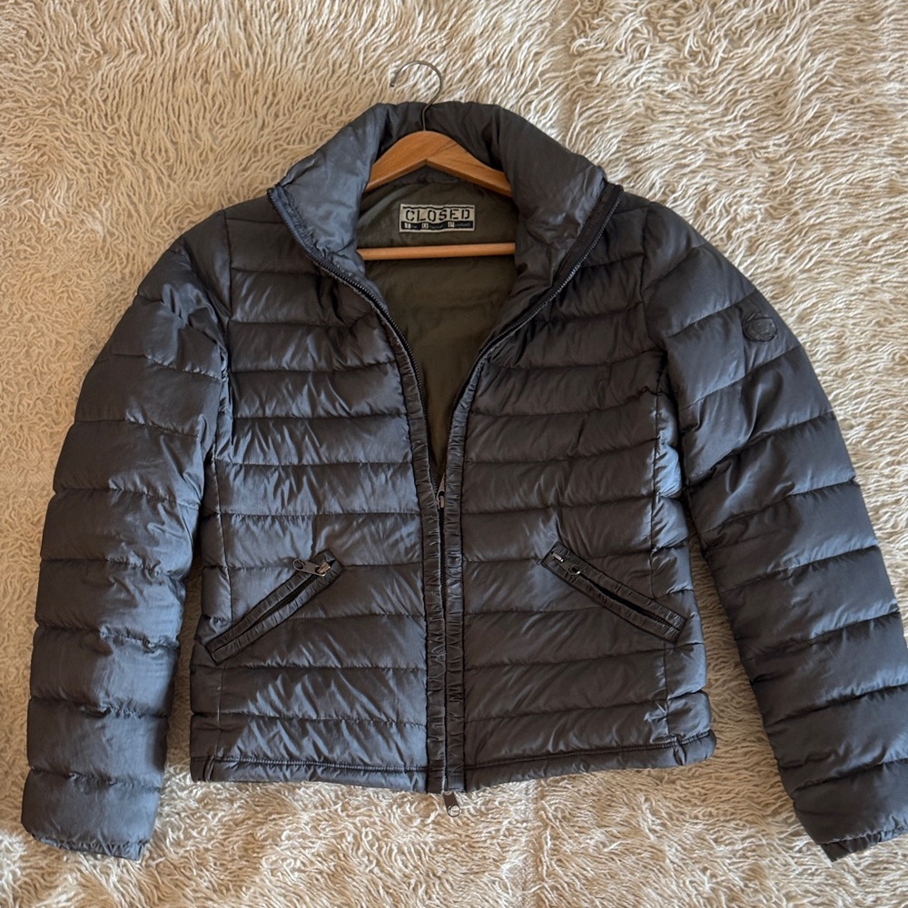Closed Gray Puffer Jacket